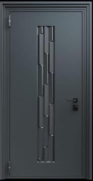 Входная термодверь с металлофиленкой и порошковым напылением RAL 7021 (тип №8) Входная термодверь с металлофиленкой и порошковым напылением RAL 7021 (тип №8)